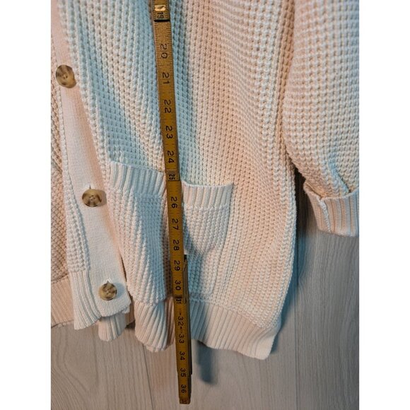 Duluth Trading Women's Fisherman Long Cardigan Sz 3X 3XL Oatmeal Button - Picture 6 of 6